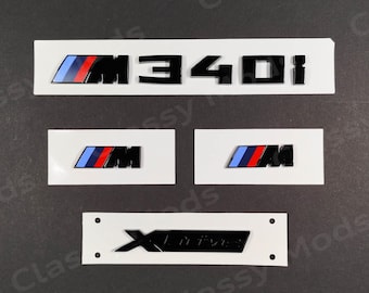 M340i xDrive glänzend schwarze Embleme für BMW M Power Embleme
