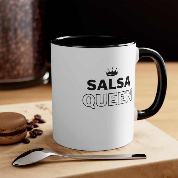 Mug reine de la salsa, cadeau amateur de danse, tasse danseuse de salsa, cadeau professeur de danse, jolie tasse à café, cadeau de Noël pour danseuse de salsa, cadeau d'anniversaire