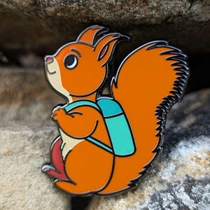Red Squirrel Enamel Pin Badge: British Wildlife Hiking Accessory