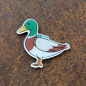 Mallard Duck Backpack Acrylic Fridge Magnet