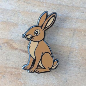 Hare Enamel Pin: British Wildlife Lapel Badge - Nature Lover Gift