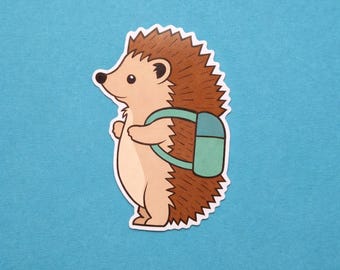 Hedgehog Sticker | Animal Vinyl Decal, Weatherproof, Matte
