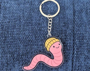 Wurm Schlüsselanhänger | Acryl Tier Schlüsselanhänger, Geschenk der wild lebenden Tiere, Naturliebhaber