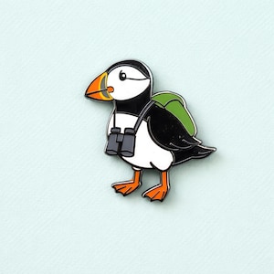 Puffin Enamel Pin | Birder Badge, Sea Bird Brooch, Birdwatcher Gift