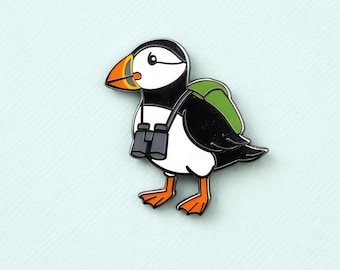 Papageientaucher Emaille Pin | Vogelbeobachter Abzeichen, Seevogel Brosche, Vogelbeobachter Geschenk