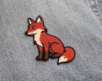 Aufnäher „Rotfuchs“ | Gesticktes Tier, Webaccessoire, Waldtier, 60 mm