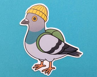 ハトのステッカー｜鳥のビニール製、防水デカール、ダイカットの野生動物ギフト