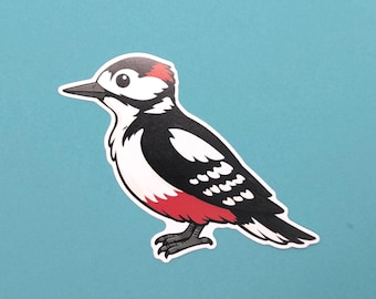 Buntspecht-Vinylaufkleber | Wasserfester Vogelaufkleber, Geschenkidee für Waldliebhaber