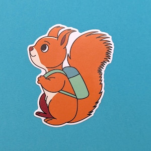 Red Squirrel Sticker: Weatherproof Vinyl Decal for Laptop, Bottle