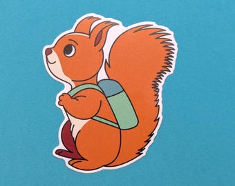 Red Squirrel Sticker | Animal Vinyl, Weatherproof Matte Decal