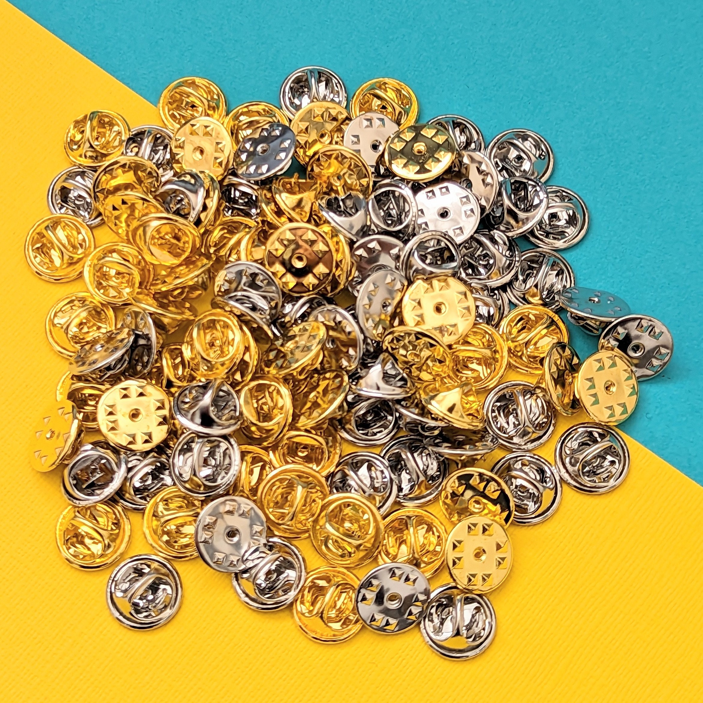 10 to 30 Extra Safe Pin Backings, Pin Metal Backings, Metal Clasp