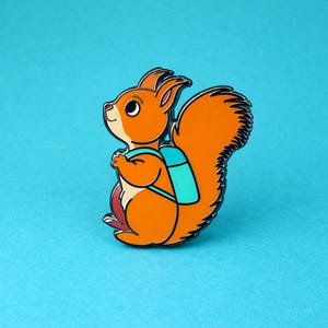 Red Squirrel Enamel Pin - Wildlife Badge, Animal Lapel, Eurasian, European, Nature Gift