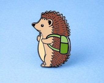 Hedgehog Enamel Pin | Animal Badge, Brooch, Wildlife Gift