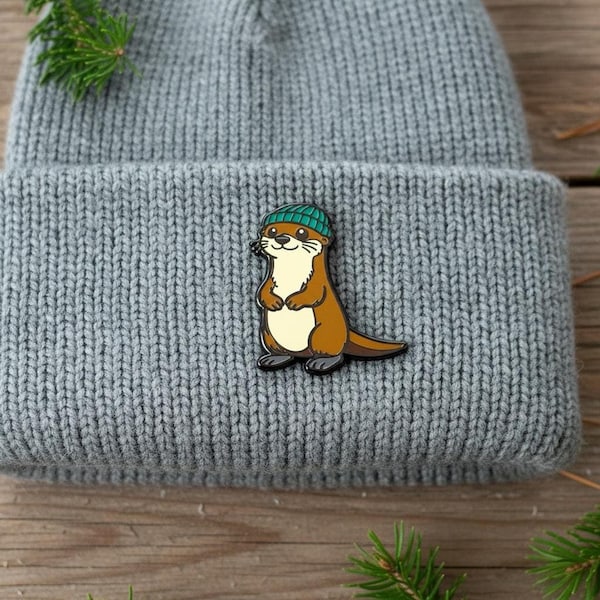 Otter-Anstecknadel | Tierabzeichen, Geschenkidee für Wildtiere