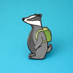 Badger Enamel Pin | Animal Badge, Brock Brooch, Wildlife Lapel, Nature Gift