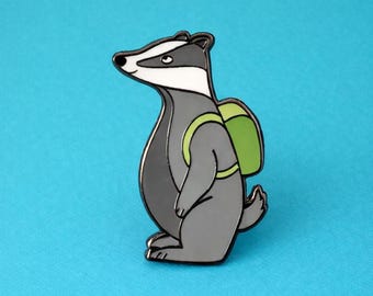 Badger Enamel Pin | Animal Badge, Brock Brooch, Wildlife Lapel, Nature Gift