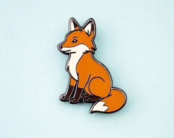 Räv emaljnål | Djurmärke, Vulpes-brosch, Röd räv-tillbehör, Gåva för naturälskare