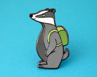 Badger Enamel Pin | Animal Badge, Brock Brooch, Wildlife Lapel, Nature Gift