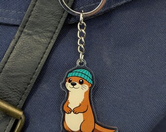 Otter Schlüsselanhänger | Tier Schlüsselbund, Acryl Wildtier Geschenk