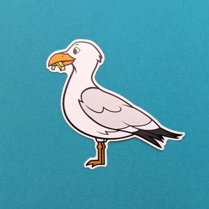 Seagull Sticker | Die-Cut Vinyl Sticker | Waterproof Nature Sticker | Matte | Funny Bird Decal | Laptop, Bottle, Car Use