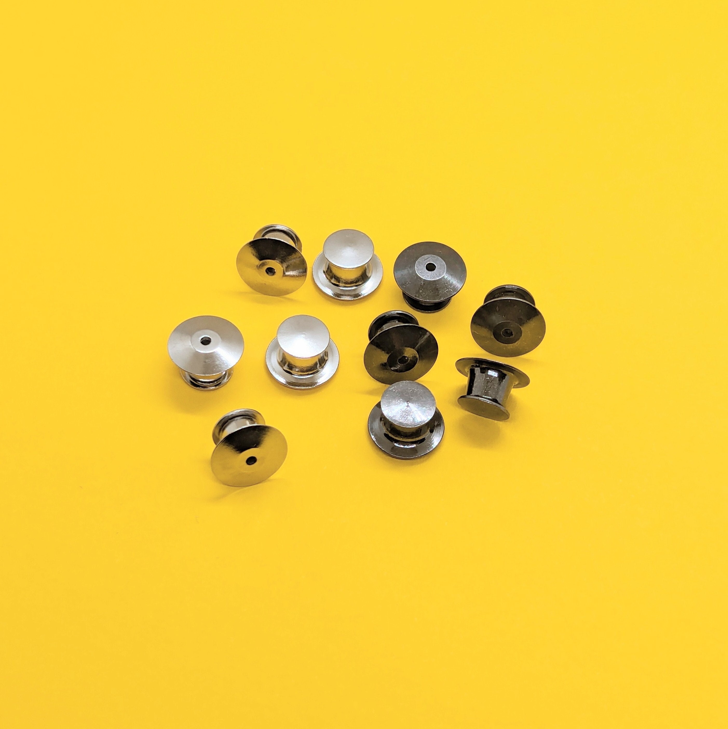 12pcs Locking Pin Backs for Enamel Pins Gold, Silver, Black Nickel or  Rainbow 
