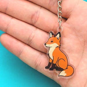 Cute Red Fox Keyring, Fox Keychain, Fox Accessory, Wildlife Keyring, Red Fox Gift, Fox Lover, Acrylic Keychain, Wildlife Gift