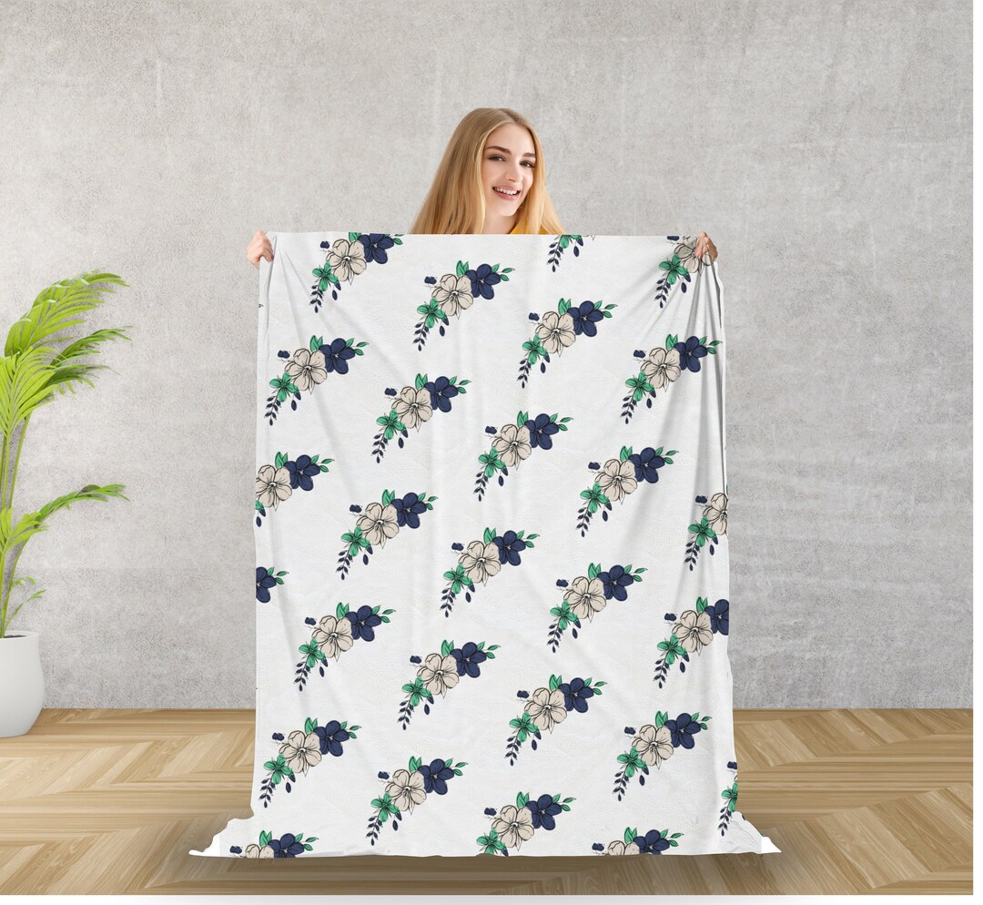 LARANJINHA - Floral Blanket - Blue