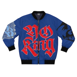 No King 2mex Carte Blanche Bomberjacke mit Grafiken, Streetwear-Mode, Coole Oberbekleidung für Veranstaltungen, trendiger Casual-Stil, Geschenk für Ihn