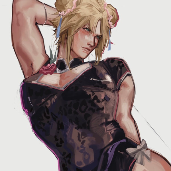 Cloud Strife sporty dress Final Fantasy VII ART PRINT