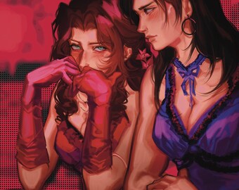 Aerith x Tifa Final Fantasy VII ART PRINT