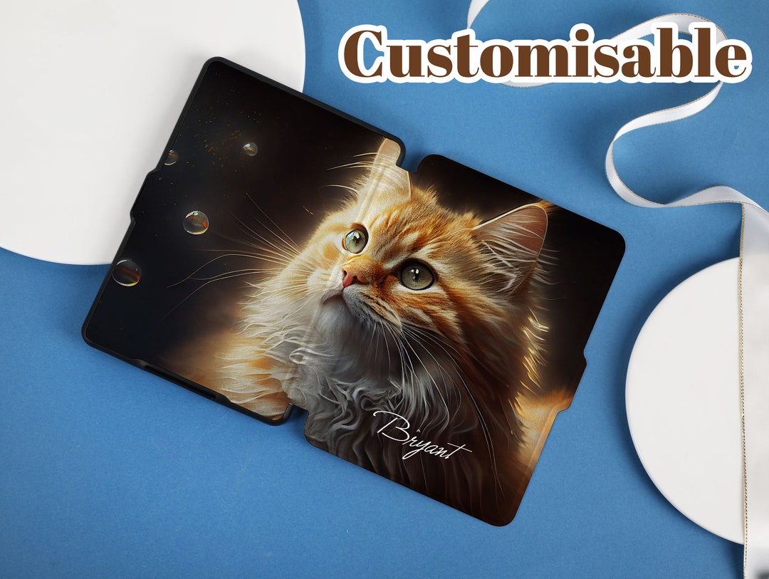 Cute Cat Kindle Paperwhite Case for 6.8 11th Gen, Personalization All