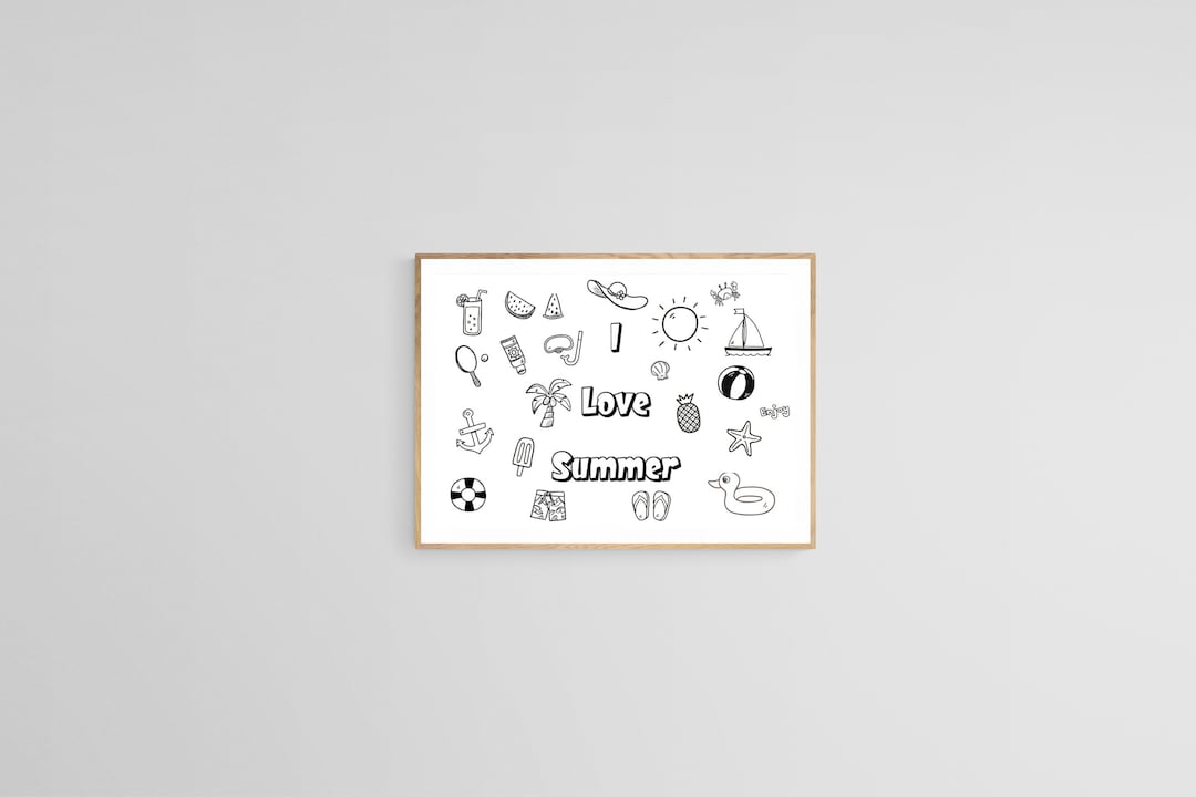 Printable Pdf Summer Colouring in Pictures - Etsy UK