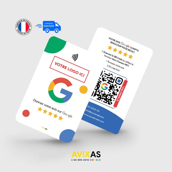 Carte Google Avis NFC Personnalisée Livraison gratuite rapide carte de collecte avis Google à puce nfc