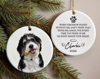 Personalized Pet Watercolor Memorial Ornament, Dog Photo Memory Ornament, Custom Dog Ornament, Dog Loss Keepsake, Dog Remembrance Keepsake