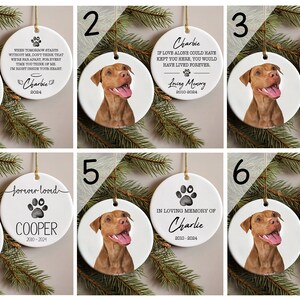 Dog Photo Memory Ornament,Personalized Pet Watercolor Memorial Ornament,Custom Dog Photo Ornament,Dog Loss Keepsake,Dog Remembrance Keepsake zdjęcie 7