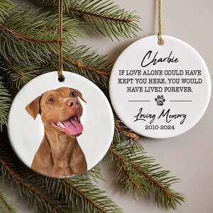 Dog Photo Memory Ornament,Personalized Pet Watercolor Memorial Ornament,Custom Dog Photo Ornament,Dog Loss Keepsake,Dog Remembrance Keepsake Option 2