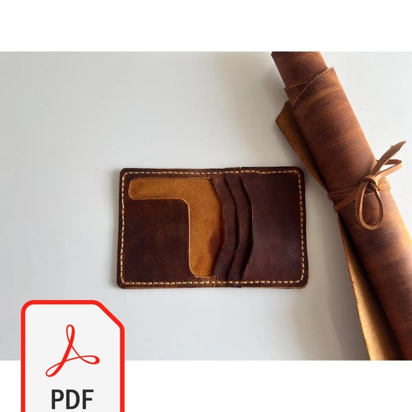 Wallet pattern pdf, leather wallet template, cardholder template, cardholder pdf, compact wallet pattern, leather pattern pdf, slim wallet