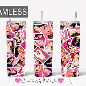 Selena Pentanilla Loteria Karte PNG Tumbler Wrap Nahtlose Sublimationsentwürfe PNG l dünner Becher 20 Unzen l 30 Unzen Designs l Becherdesign