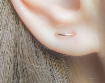 Staple Earrings- Double Piercing Earring- Two Hole Earring- Double Lobe Round U Earring- Two piercing earring- Arch Orbital Staple Earring