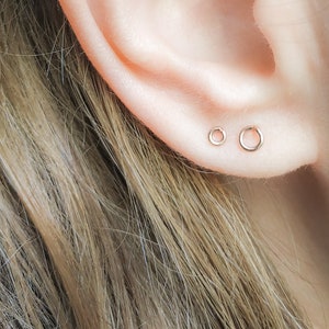 Tiny Circle Earrings - Tiny Round Studs - tiny stud earring - Petite Earrings - Petite Studs - teeny tiny studs - teeny tiny earrings