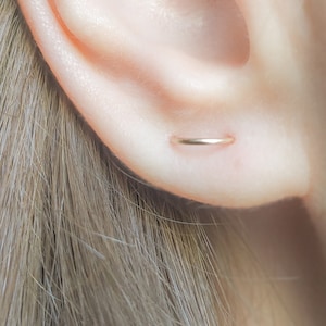 Staple Earrings- Double Piercing Earring- Two Hole Earring- Double Lobe Round U Earring- Two piercing earring- Arch Orbital Staple Earring
