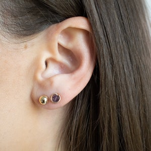 Ball Stud Earrings - Round Studs - Sphere Earrings - 6mm Ball Studs Gold or Silver