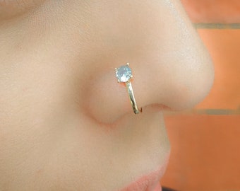 Nose Cuff - Fake Nose Cuff - Nose Earring No Piercing - Nose Ring Clip On - Nose Cufff No Piercing - Gold Silver Diamond Nose Cuff