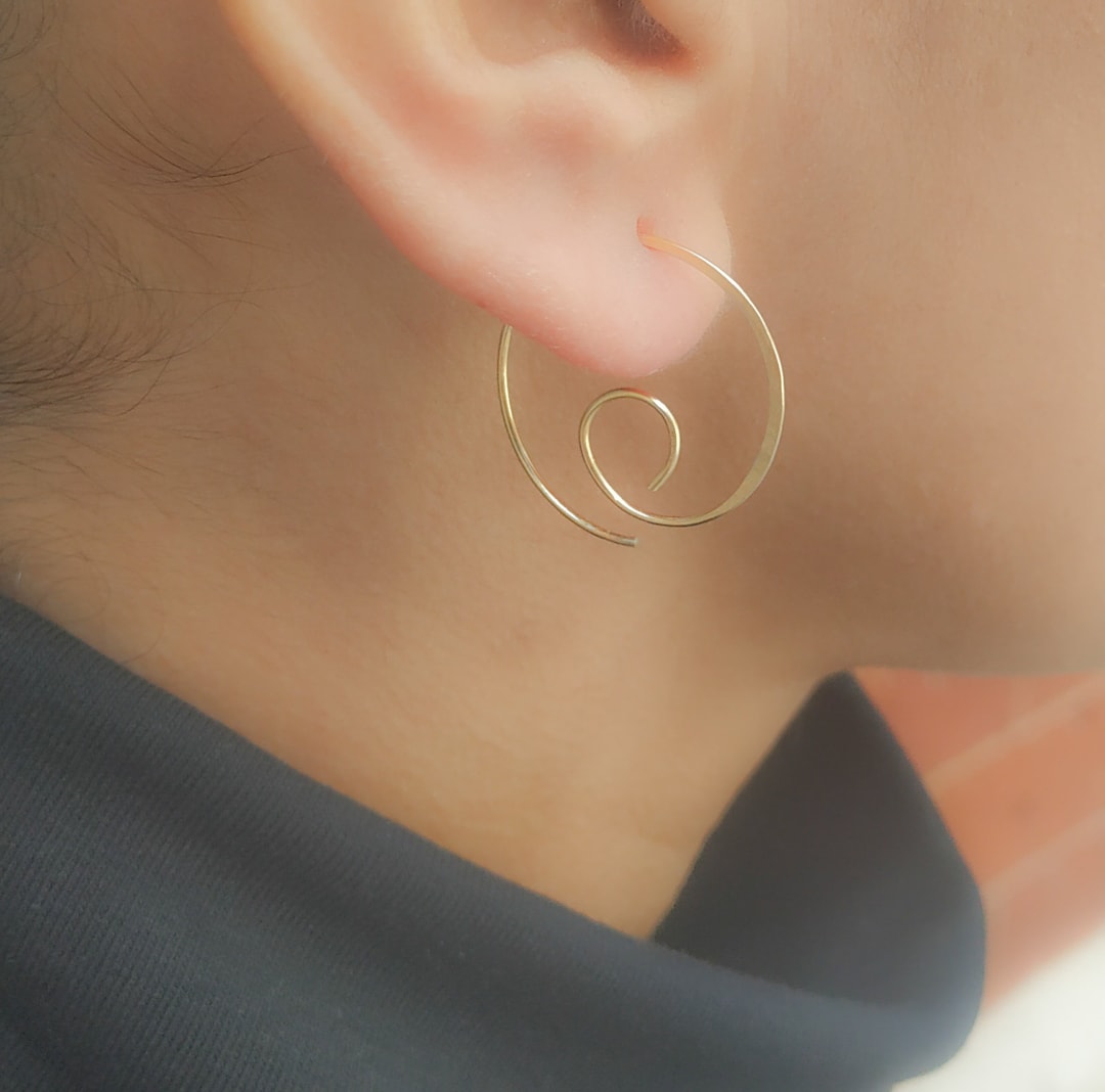 Hoop Earrings Spiral Hoop Earrings Spiral of Life Hoops Earrings