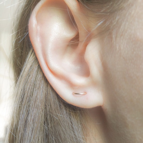Staple Earrings Double Piercing Earring Two Hole Earring Double