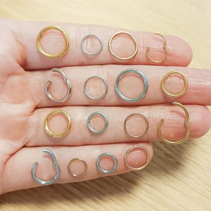 Hinged Hoop, Clicker Piercing, Segment Ring, Bose Ring, Ear Piercing, Belly Ring,Super Versatile Hoop Piercing-various sizes 20g 18g 16g 14g