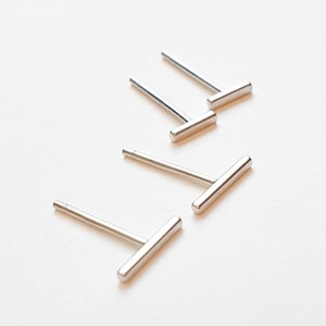 Bar Ohrstecker, Sterling Silber 925 Dünne Quadrat Heftklammer Ohrstecker, Quadrat Bar Ohrstecker, Silber Geometrische Linie Ohrringe, T Ohrringe