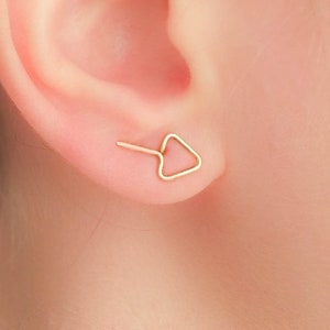 Arrow studs earring - Fun Studs Earrings - Arrow Climbers - Single Piercing Climber Studs - Triangle Arrow Studs in Rose Gold Silver