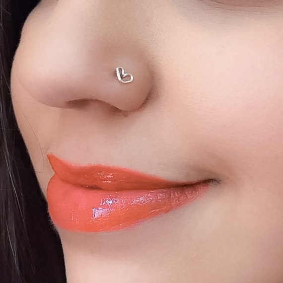 Heart nose ring stud hot sale