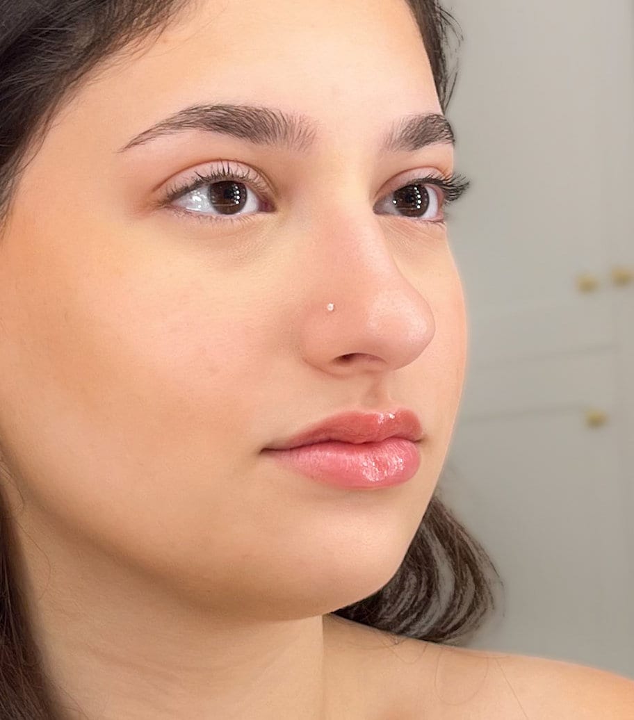 Tiny Nose Stud Sterling Silver CZ Nose Stud Mini Micro Nose Stud 1.5mm Diamond Nose Piercing 22g Straight L Shape